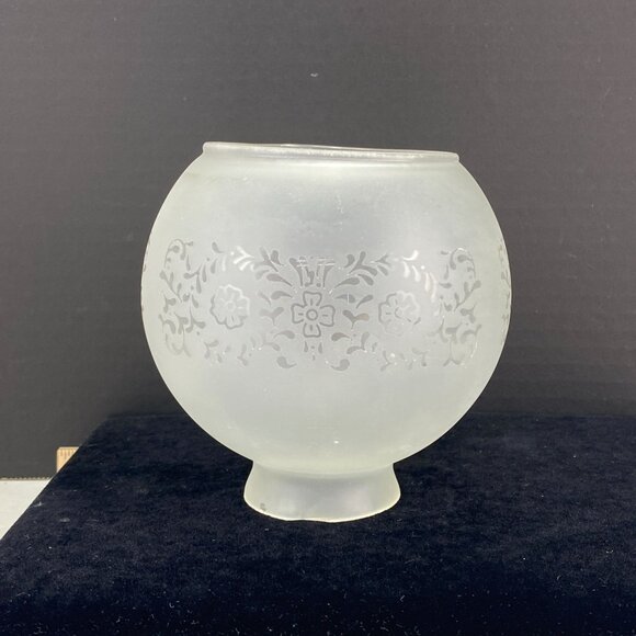 Frosted Glass Floral Design Lamp Shade Replacement Globe - Picture 3 of 9